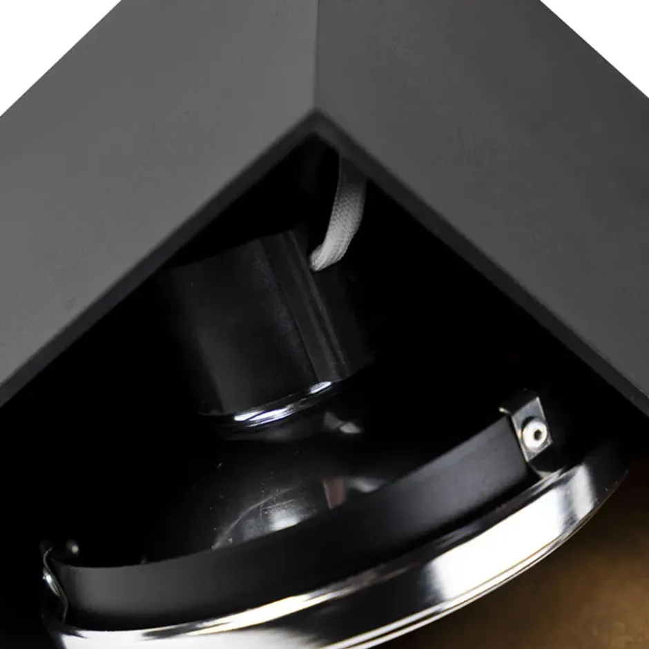 Qazqa verstelbare plafondspot box zwart g9