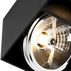 Qazqa verstelbare plafondspot box zwart g9