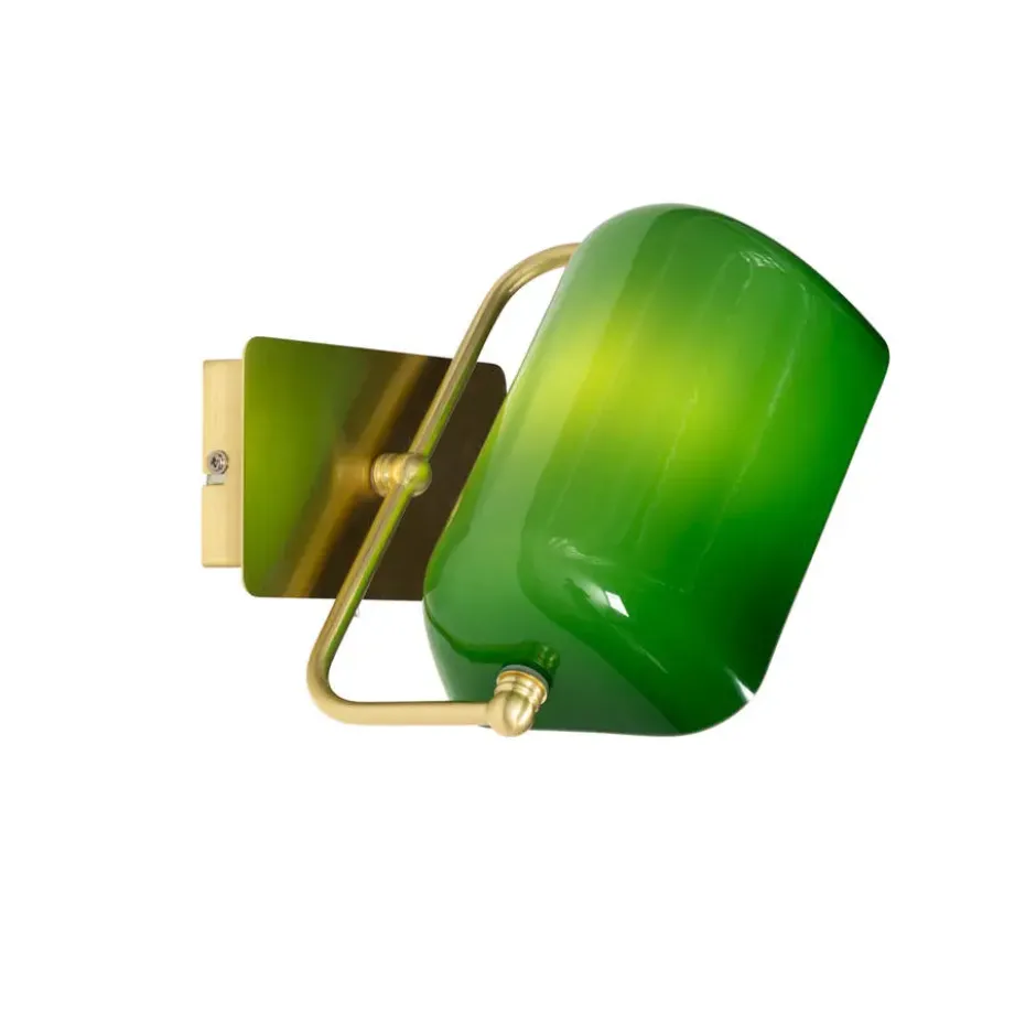 Qazqa verstelbare wandlamp banker groen e27