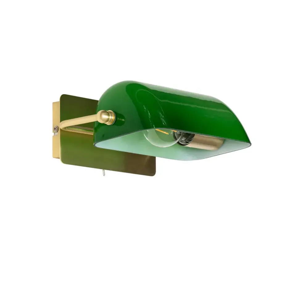 Qazqa verstelbare wandlamp banker groen e27