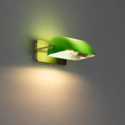 Qazqa verstelbare wandlamp banker groen e27