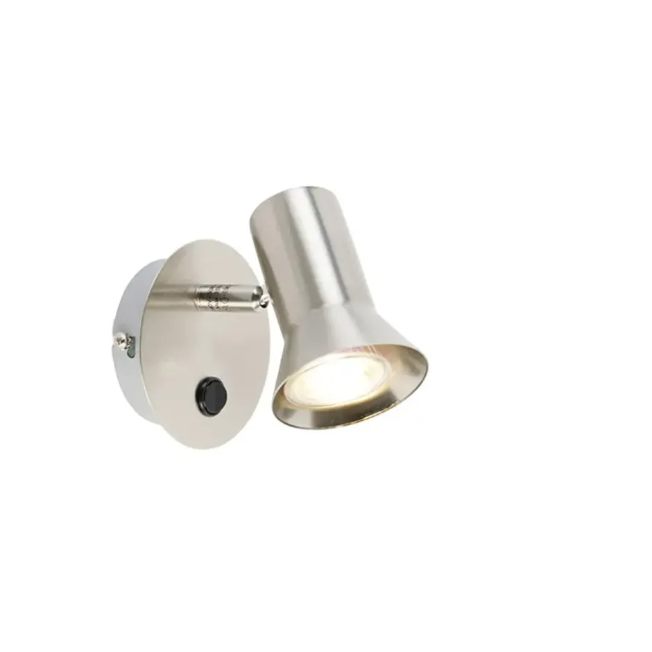 Qazqa verstelbare wandlamp karin zilverkleurig gu10