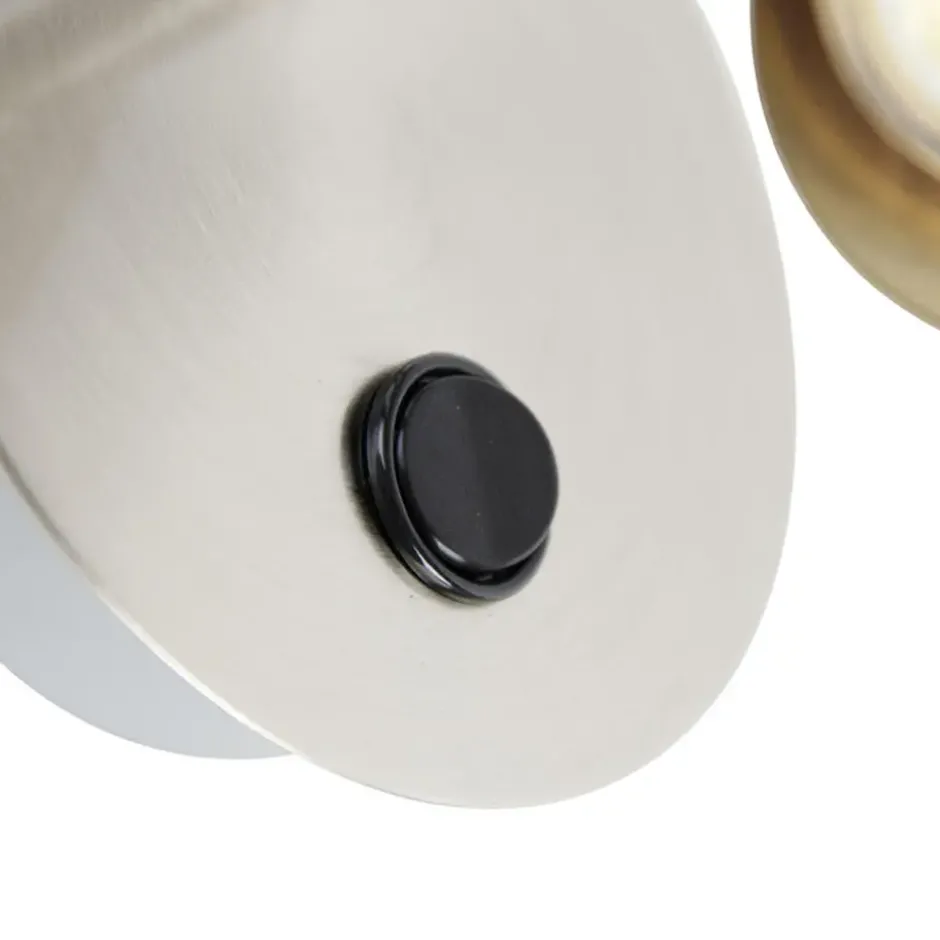 Qazqa verstelbare wandlamp karin zilverkleurig gu10
