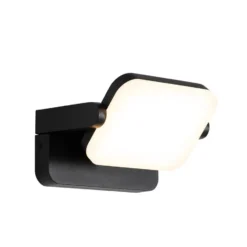 Qazqa verstelbare wandlamp kamile zwart geïntegreerde led