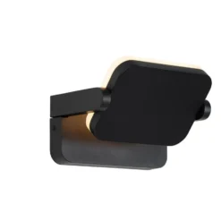 Qazqa verstelbare wandlamp kamile zwart geïntegreerde led
