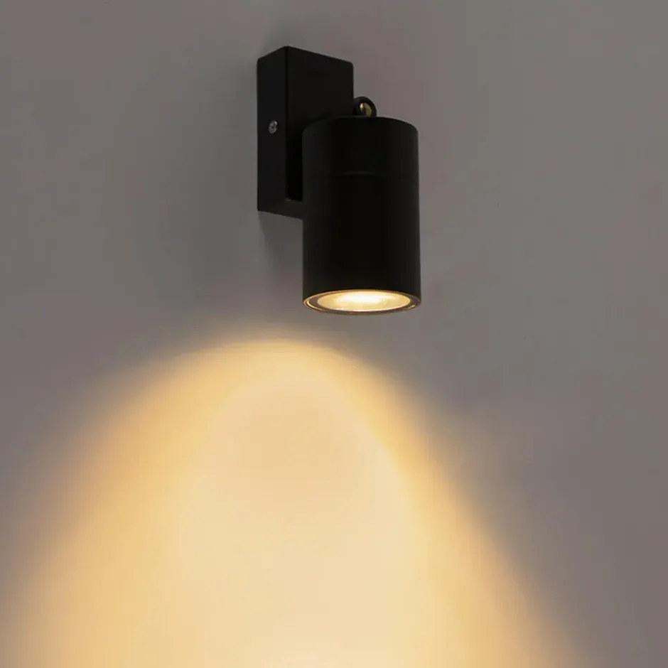 Qazqa verstelbare wandlamp solo zwart gu10