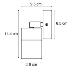 Qazqa verstelbare wandlamp solo zwart gu10