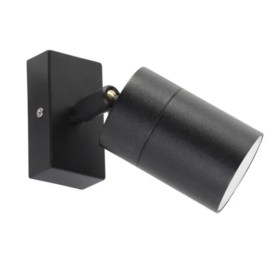 Qazqa verstelbare wandlamp solo zwart gu10