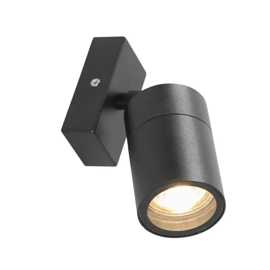 Qazqa verstelbare wandlamp solo zwart gu10
