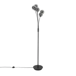 Qazqa vloerlamp athens zwart g9