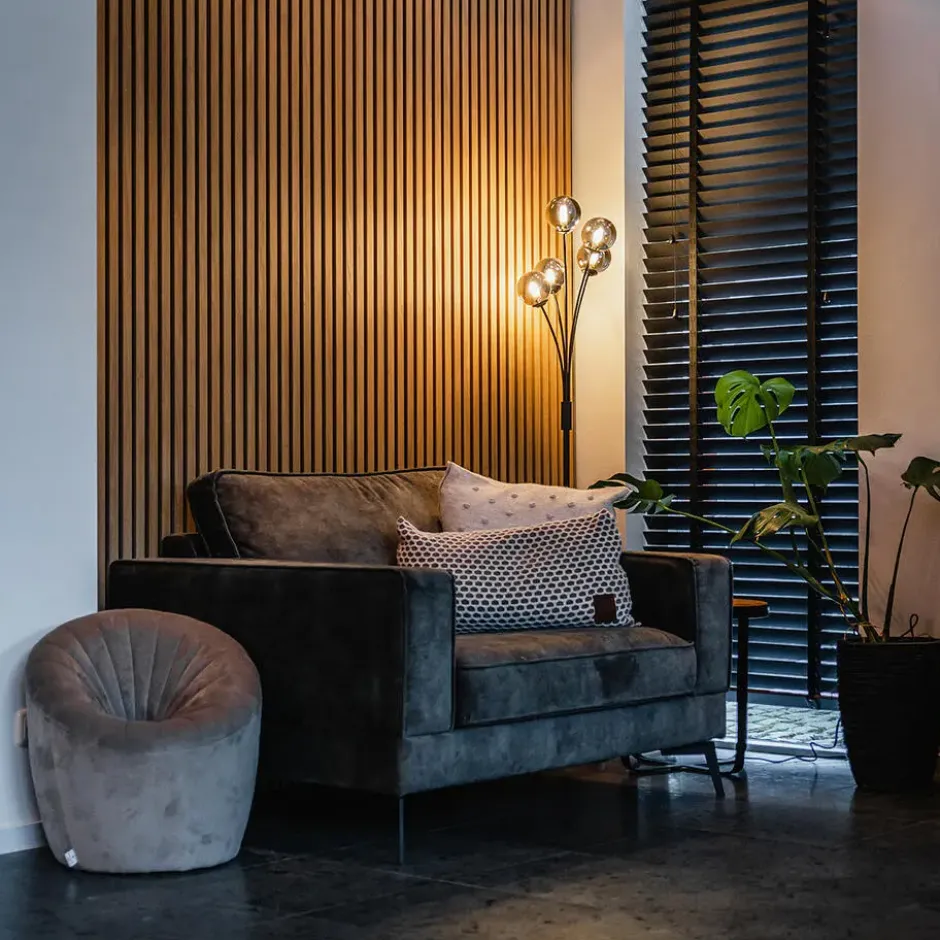 Qazqa vloerlamp athens zwart g9