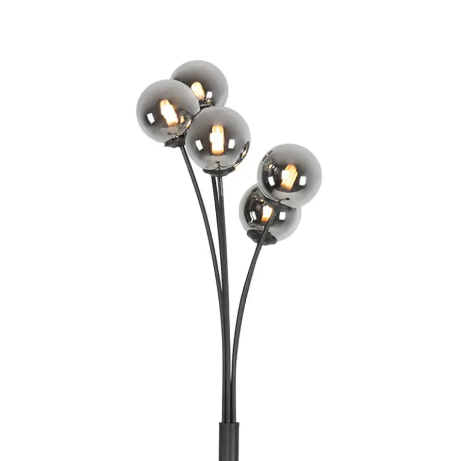 Qazqa vloerlamp athens zwart g9