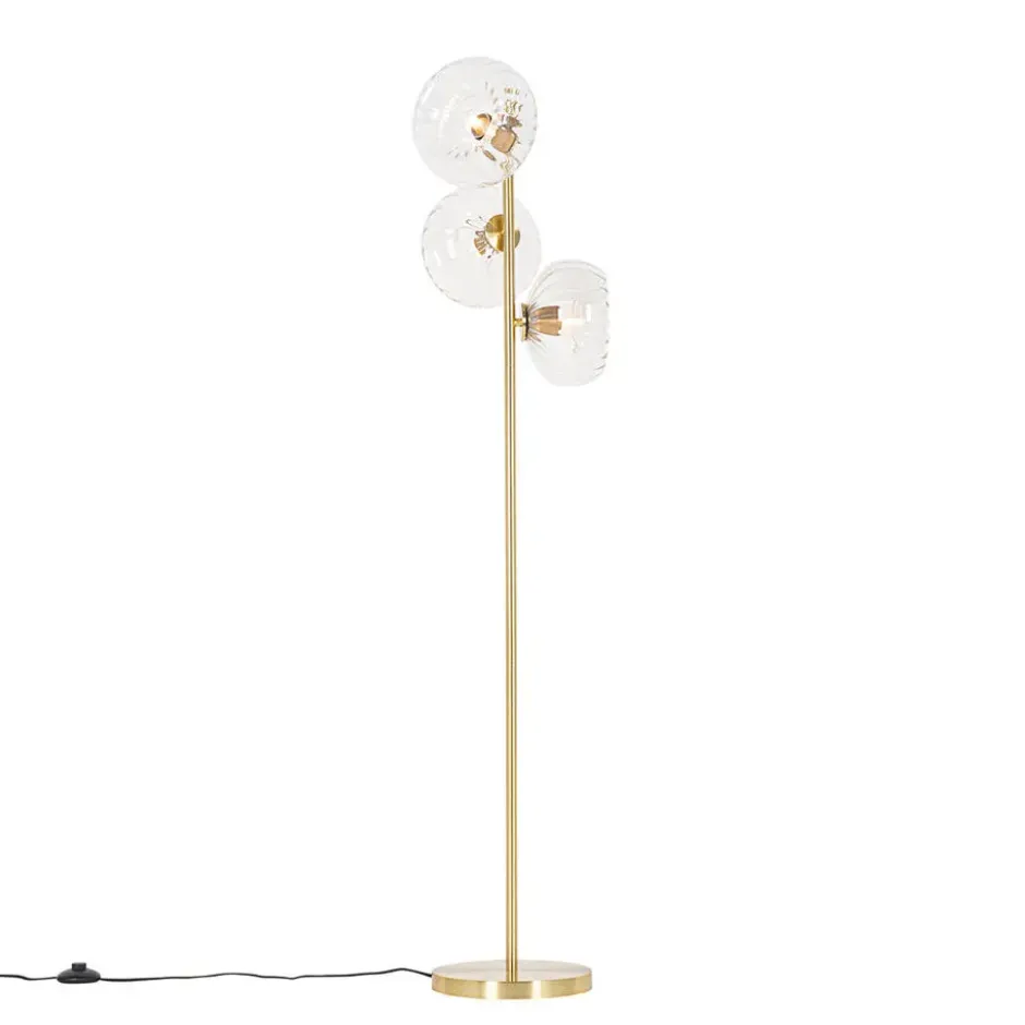 Qazqa vloerlamp ayesha goudkleurig e27