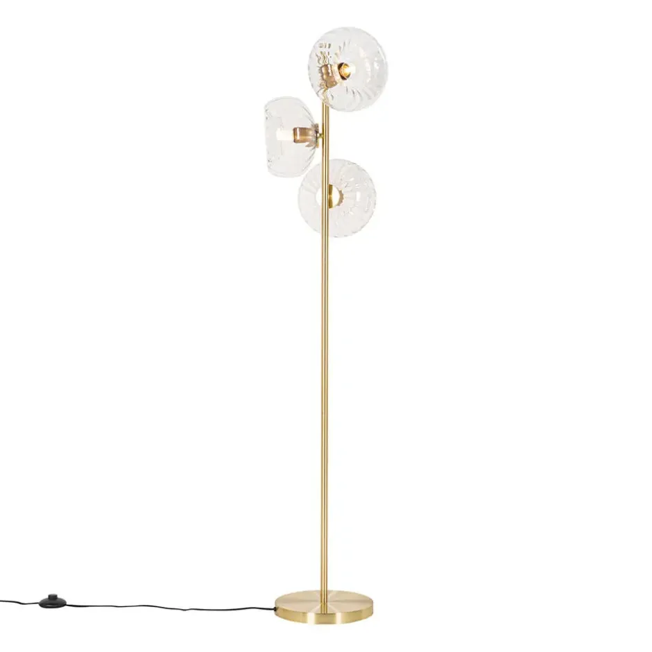 Qazqa vloerlamp ayesha goudkleurig e27
