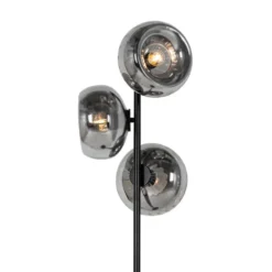 Qazqa vloerlamp ayesha zwart e27