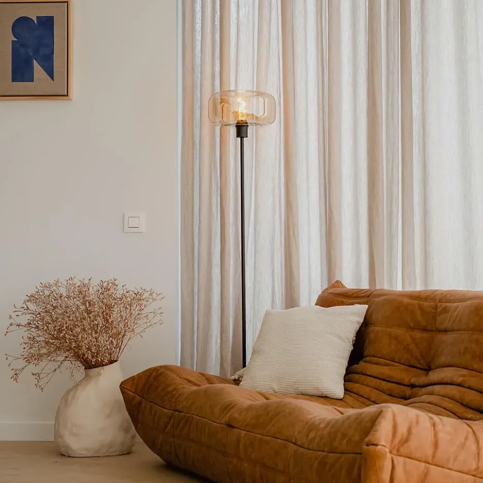 Qazqa vloerlamp bizle beige e27