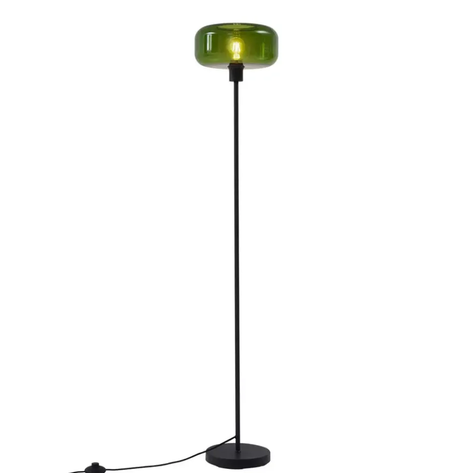Qazqa vloerlamp bizle zwart e27