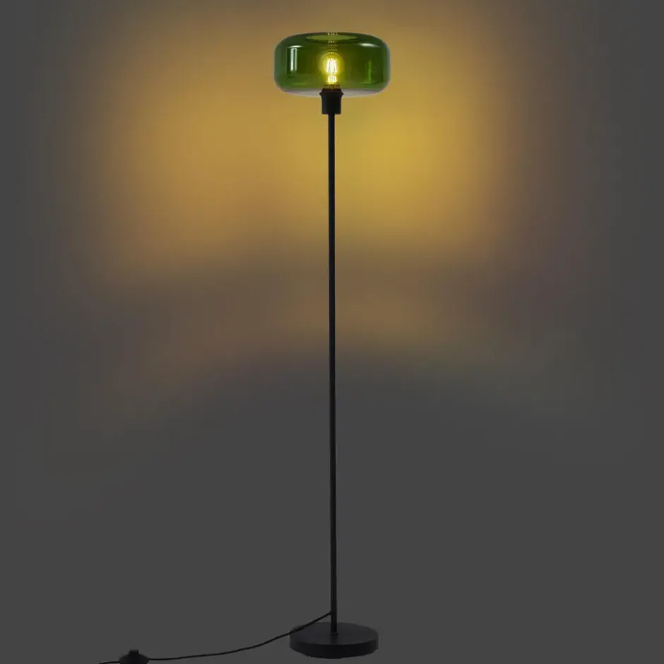 Qazqa vloerlamp bizle zwart e27