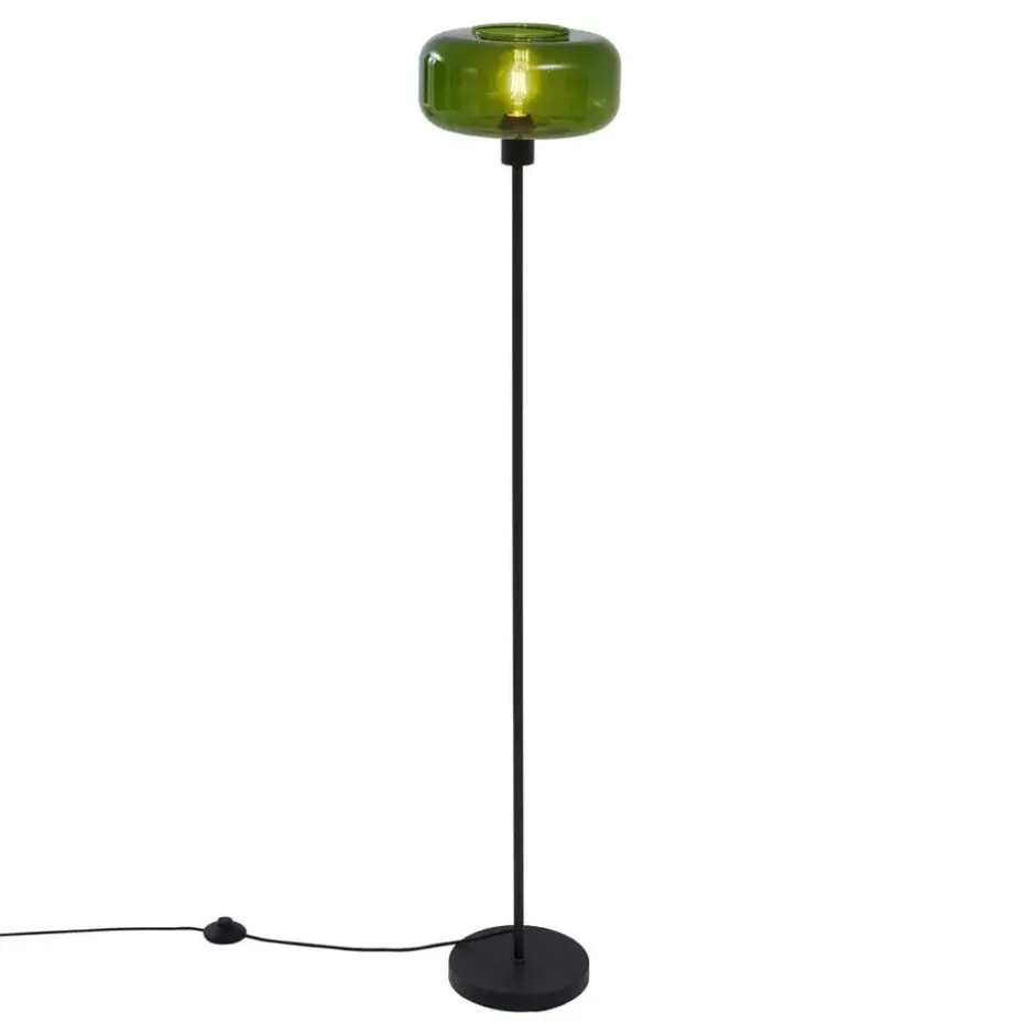 Qazqa vloerlamp bizle zwart e27