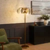Qazqa vloerlamp botanica goudkleurig e27