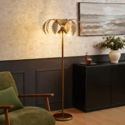 Qazqa vloerlamp botanica goudkleurig e27