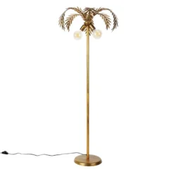Qazqa vloerlamp botanica goudkleurig e27