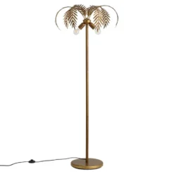 Qazqa vloerlamp botanica goudkleurig e27