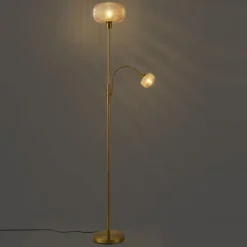 Qazqa vloerlamp brianna goudkleurig e27