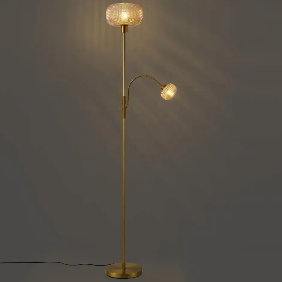 Qazqa vloerlamp brianna goudkleurig e27