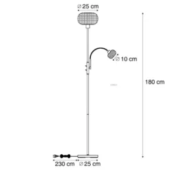 Qazqa vloerlamp brianna goudkleurig e27