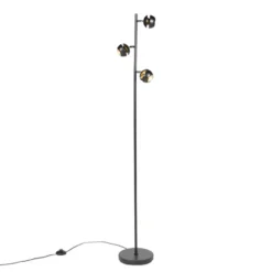 Qazqa vloerlamp buell zwart gu10