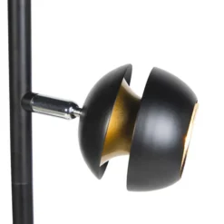 Qazqa vloerlamp buell zwart gu10