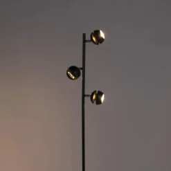 Qazqa vloerlamp buell zwart gu10