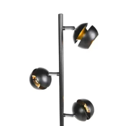 Qazqa vloerlamp buell zwart gu10