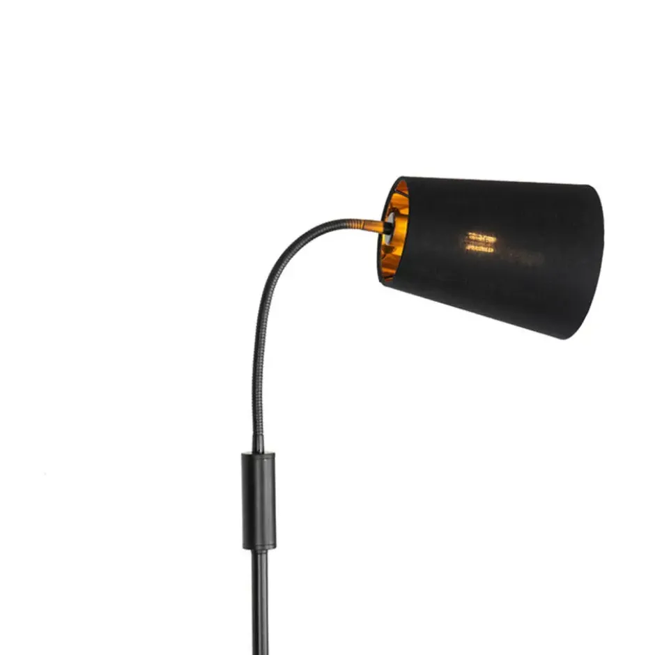 Qazqa vloerlamp carmen zwart e14