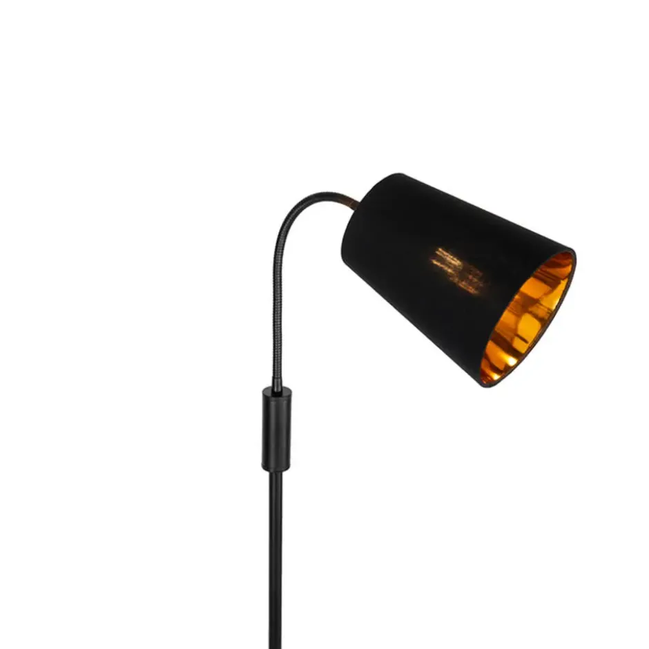 Qazqa vloerlamp carmen zwart e14