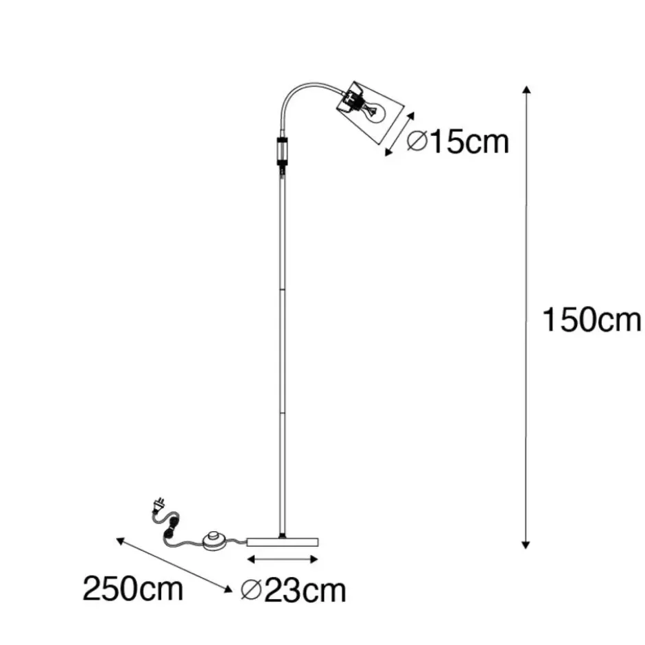 Qazqa vloerlamp carmen zwart e14