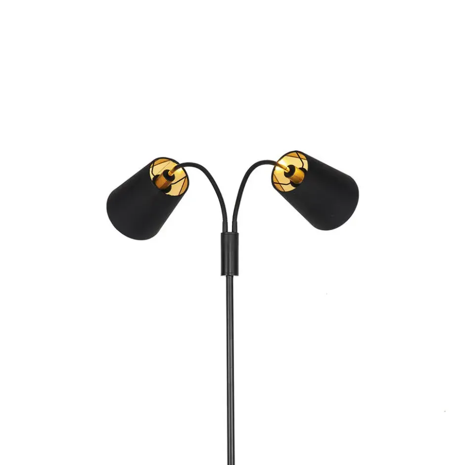 Qazqa vloerlamp carmen zwart e14