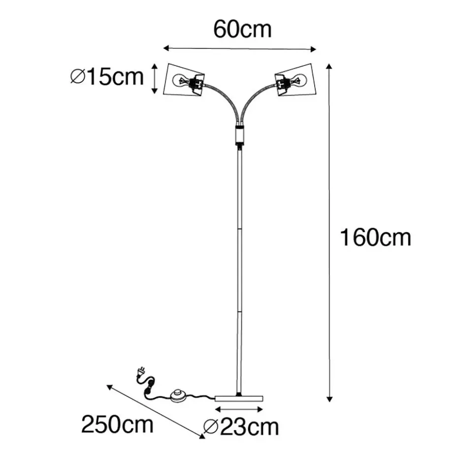 Qazqa vloerlamp carmen zwart e14