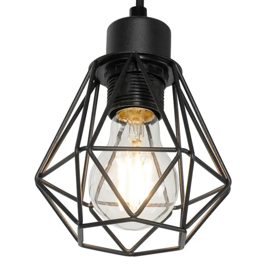Qazqa vloerlamp chon zwart e27