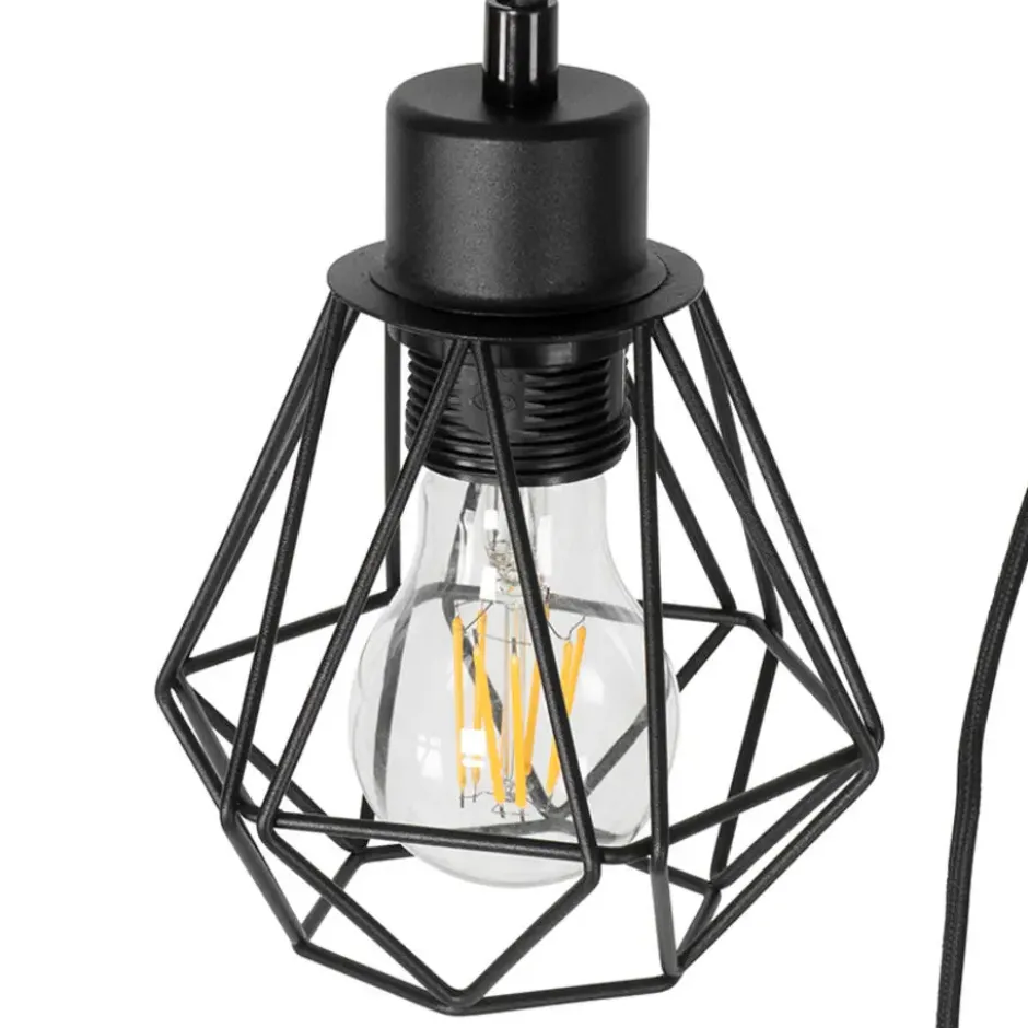 Qazqa vloerlamp chon zwart e27
