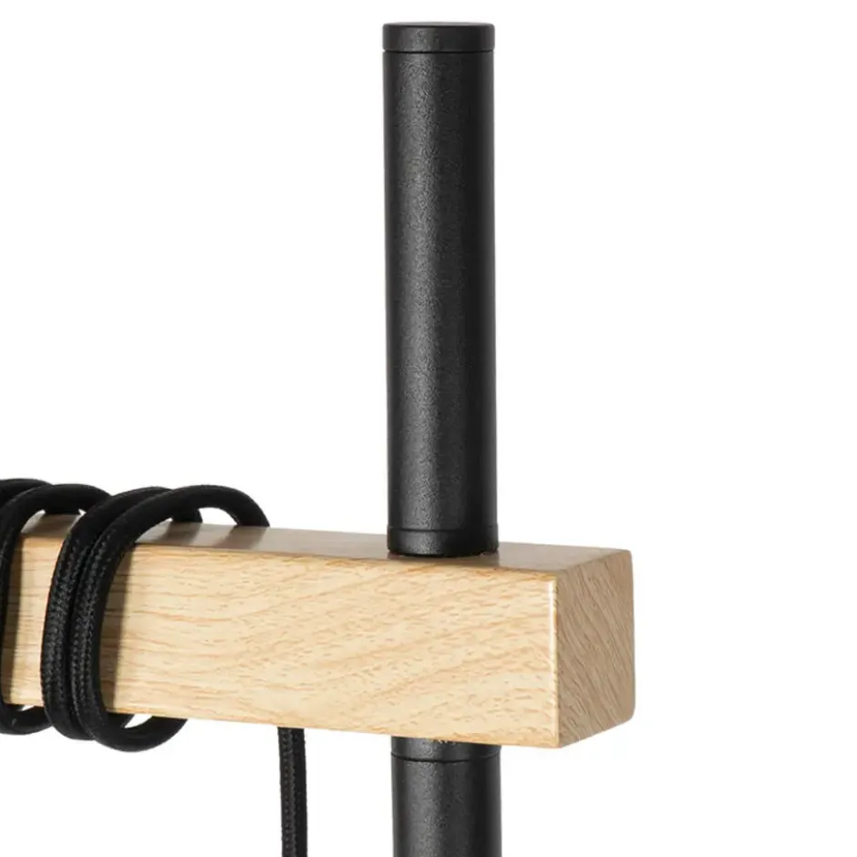 Qazqa vloerlamp chon zwart e27