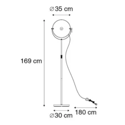 Qazqa vloerlamp magnax zwart e27