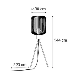 Qazqa vloerlamp mayelle zwart e27