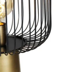 Qazqa vloerlamp mayelle zwart e27