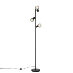 Qazqa vloerlamp mesh zwart e14