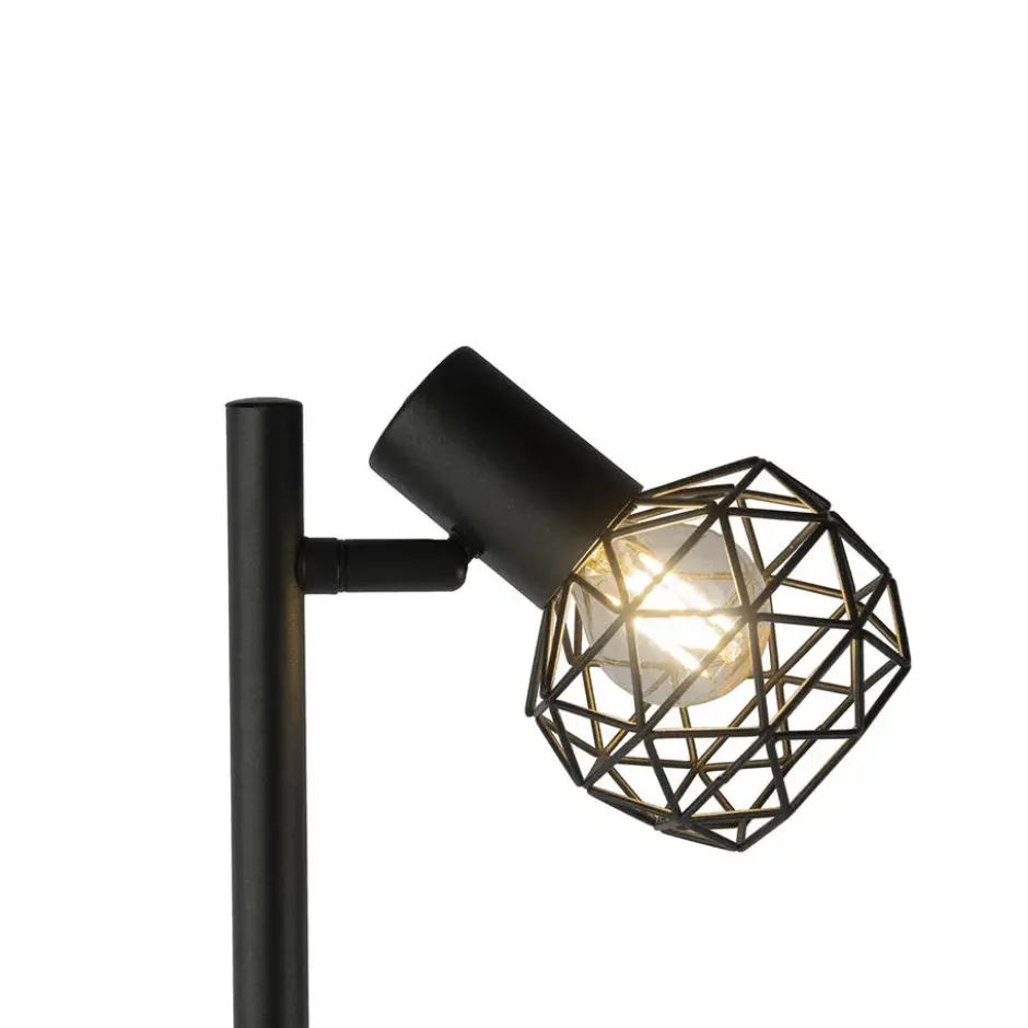 Qazqa vloerlamp mesh zwart e14