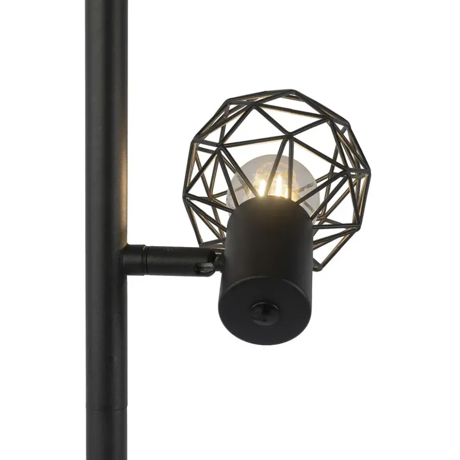 Qazqa vloerlamp mesh zwart e14