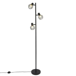 Qazqa vloerlamp mesh zwart e14