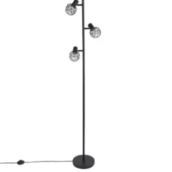 Qazqa vloerlamp mesh zwart e14